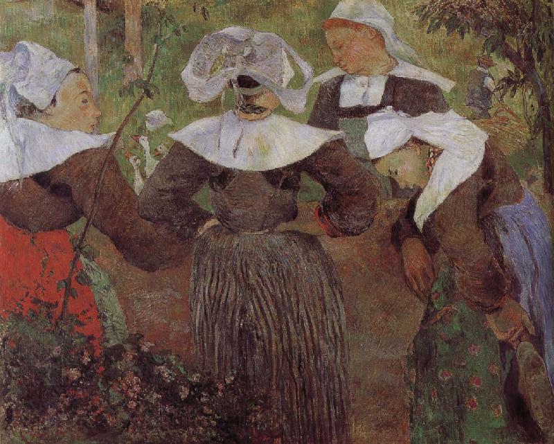 Paul Gauguin Four women dancing Brittany